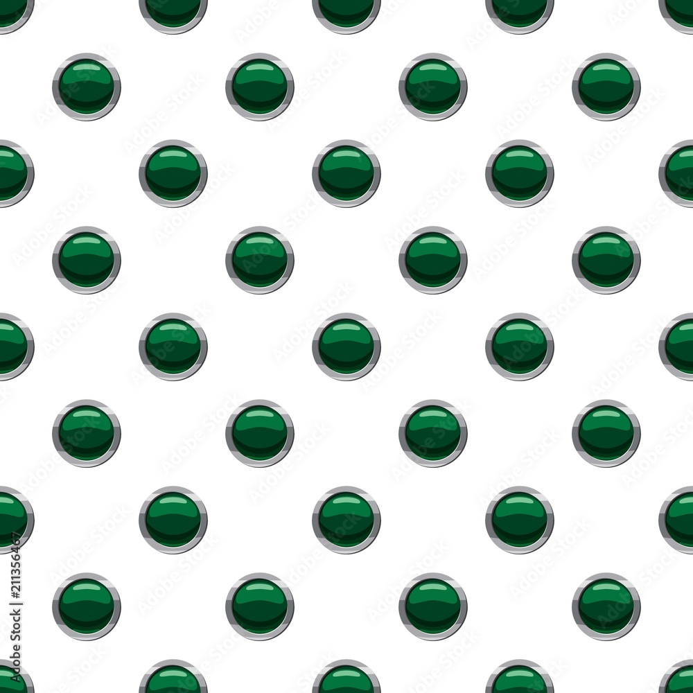 Poster green button pattern seamless repeat in cartoon style vector illustration