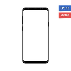 Realistic vector flat mock-up smartphone with blank white screen. Scale image any resolution