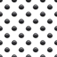 Round black button pattern seamless repeat in cartoon style vector illustration