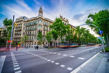 Deurstickers Avinguda Diagonal-straat in Barcelona © Pawel Pajor