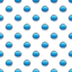 Circle blue button pattern seamless repeat in cartoon style vector illustration