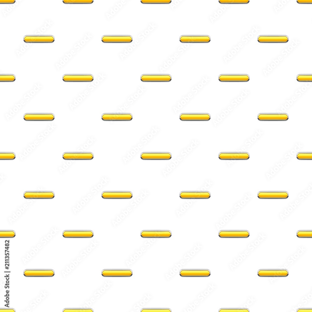Poster yellow rectangular button pattern seamless repeat in cartoon style vector illustration