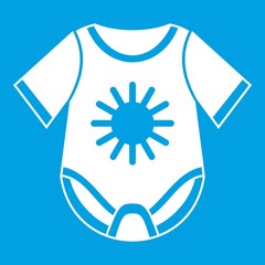 Baby bodysuit icon white isolated on blue background vector illustration