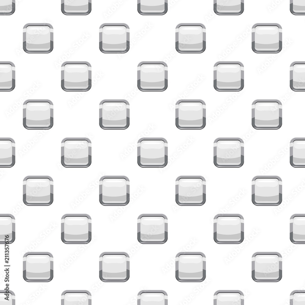Poster white square button pattern seamless repeat in cartoon style vector illustration
