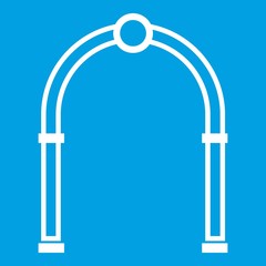 Arch icon white isolated on blue background vector illustration