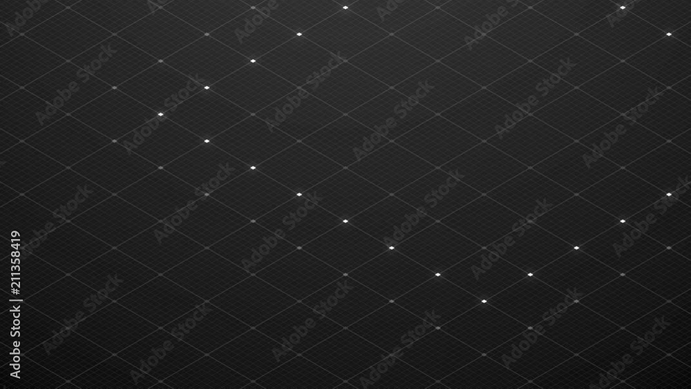 Aufkleber abstract 3d isometric virtual ripple diamond square with mesh pattern illustration, blockchain techn