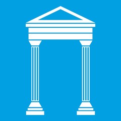 Arch icon white isolated on blue background vector illustration