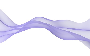 Abstract blue wave. Bright blue ribbon on white background. Blue scarf. Abstract blue smoke. Raster air background. 3D illustration