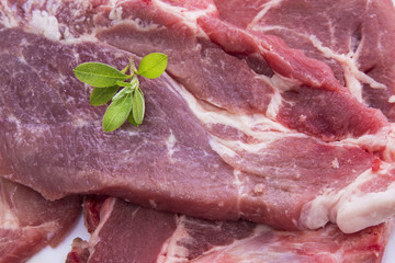 pork steak on wooden table