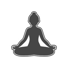 Yoga meditation zen pose logo silhouette symbol icon