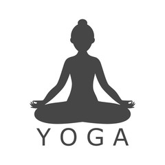 Yoga meditation zen pose logo silhouette symbol icon