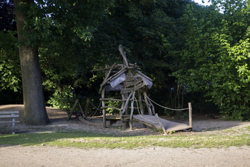 Wooden structure on the playground.
