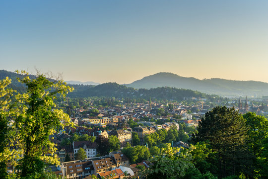 Germany, Warm evening sun light over Freiburg im Breisgau