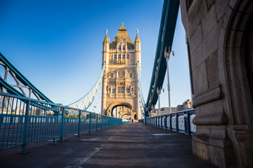 Empty Tower Bridge in London, England