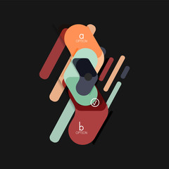 Flat design geometric infographics, arrow shape vector sticker or label, price tags, offer promotion badge, icon design, paper style layout for data graphic visualization step by step process, for