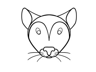 Mouse, mouse head, rodent. Rat. Decorative rat, hamster. Line drawing for coloring. Children's picture.