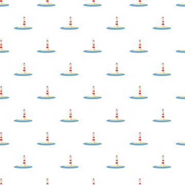 Lighthouse pattern seamless repeat in cartoon style vector illustration