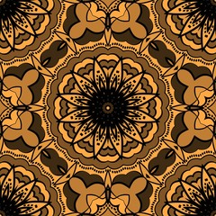 Seamless art deco floral pattern with modern style ornament on color background. For wallpaper, cover book, fabric, scrapbooks.