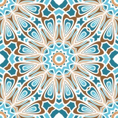 Decorative floral wallpaper for interior design. Modern geometric ornament. Seamless vector illustration