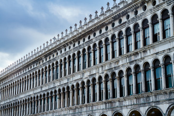 Naklejka premium The facade of the palace on Piazza San Marco in Venice, Italy