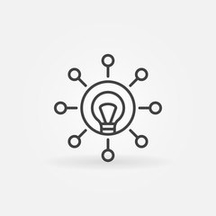 Light Bulb with circles outline vector icon. Startup linear sign