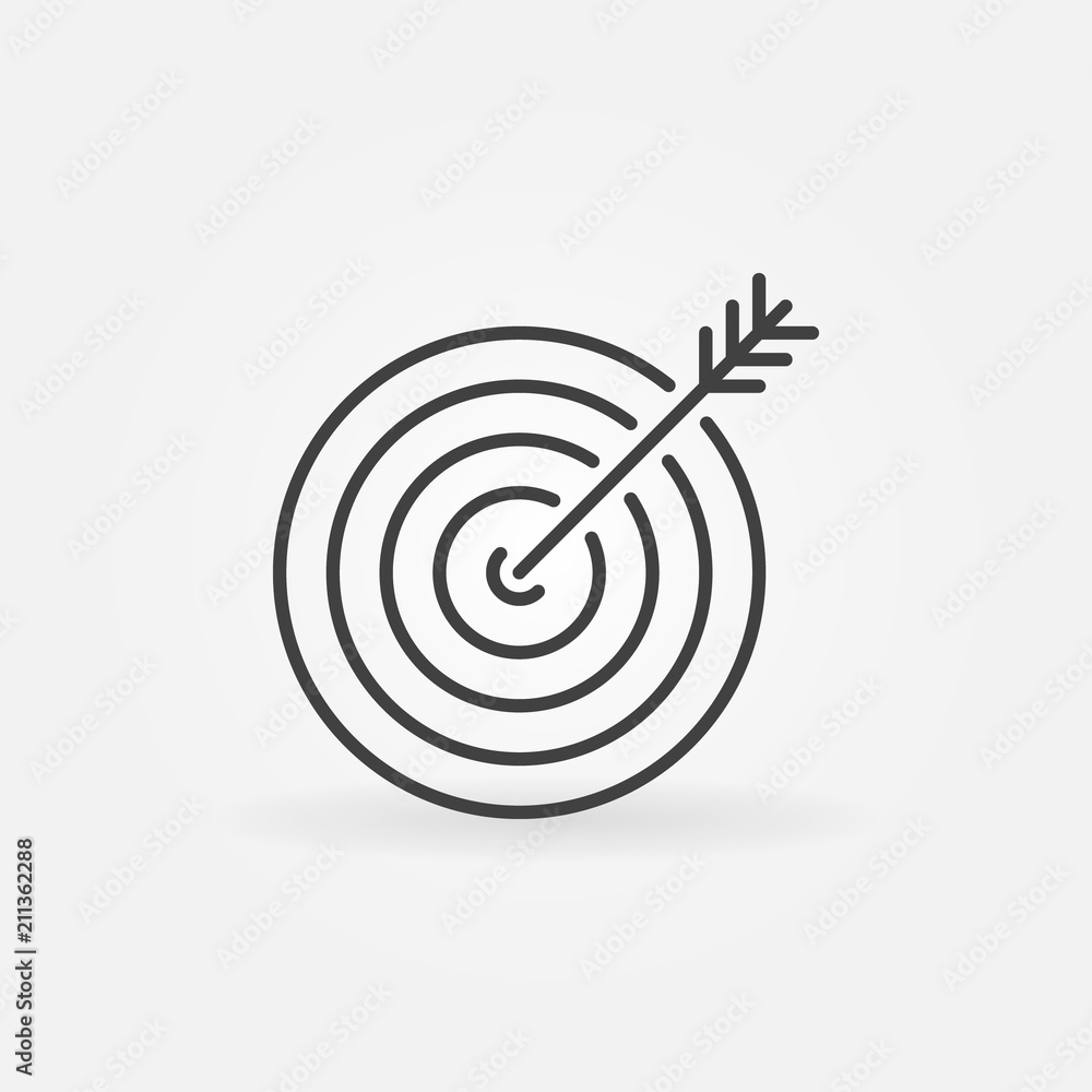 Poster target vector icon in thin line style