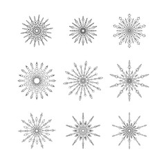 Obraz premium Set of decorative snowflakes. Vector illustration.