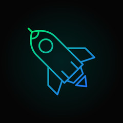 Rocket vector colored icon or logo element in outline style