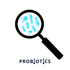  Probiotics bacteria organisms. Healthy nutrition. Vector illustration.