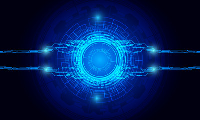 Futuristic Elements Cyber Technology Hi Tech Blue Scifi System Connection Network Vector Background