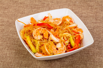 Glass noodle with prawn and vegetables