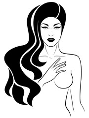 Beautiful serious woman