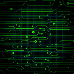 Circuit Board Future Scifi Technology Pattern Vector Background. Blue Abstract Communication Trace Connection Illustration.