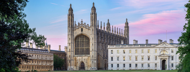 Kings College at sunset in Cambridge