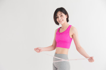 エクササイズ・女性・白バック