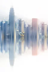 Poster modern skyscrapers cityscape © santiago silver