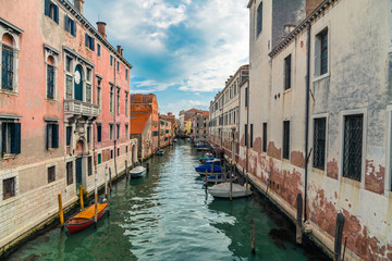 Fototapeta na wymiar Venice, Italy, Grand Canal and historic tenements
