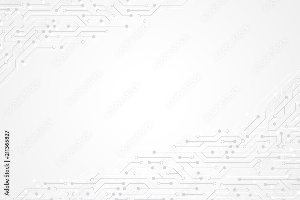 Poster Abstract technology background with circuit board texture. Graphic design electronic motherboard. Communication and engineering concept. Vector illustration.