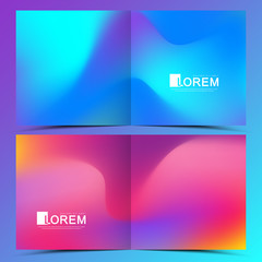 Modern vector template for square brochure, leaflet, cover, catalog, magazine or annual report. Abstract fluid 3d shapes vector trendy liquid colors backgrounds. Colored fluid graphic composition