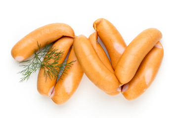 Pork sausage isolated on white background.