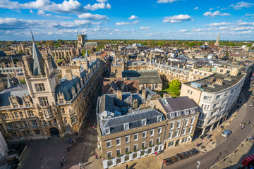 Fototapeta na wymiar Aerial panorama of Cambridge, UK