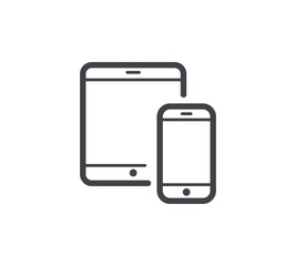 Responsive Device Line Icon. Editable Stroke