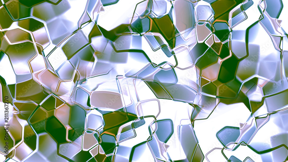 Poster 3d rendering of a liquid metal texture with an elegant light reflex on the surface