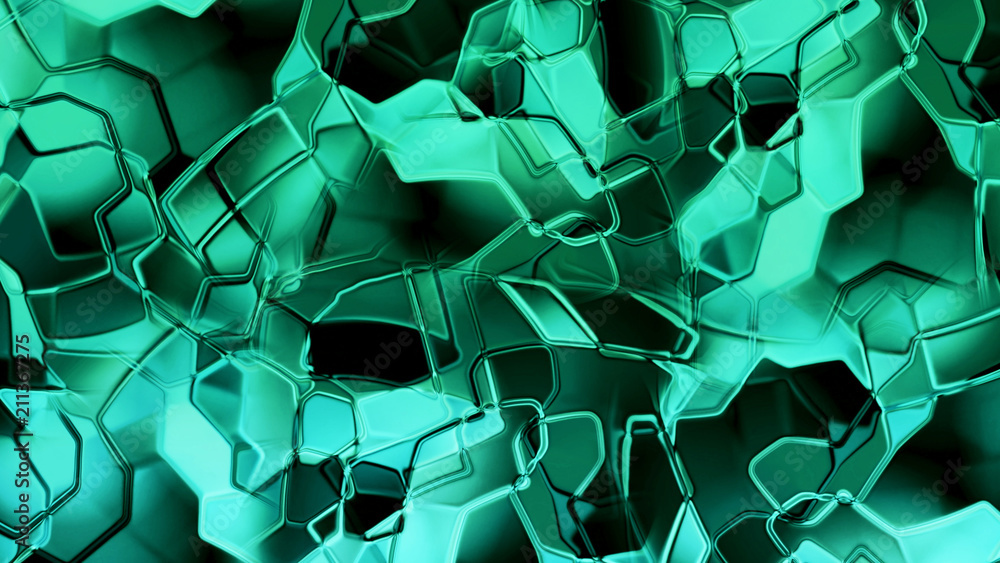 Poster 3d rendering of a liquid metal texture with an elegant light reflex on the surface