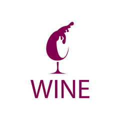 Wine logo design template. Vector illustration of icon