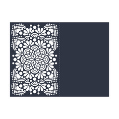 Vector wedding card laser cut template. Vintage decorative elements. Hand drawn background. Islam, Arabic, Indian, ottoman motifs. Vector illustration