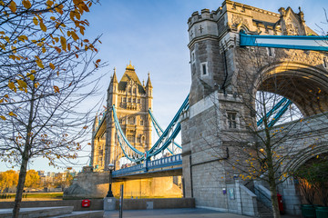 Tower Bridge in the morning in London, England 