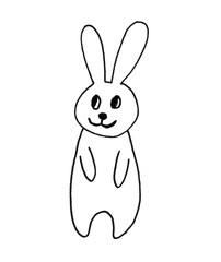 Hand drawn easter illustration rabbit egg
