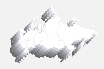 Mapa blanco de Rusia.