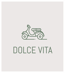 Obraz premium vespa et dolce vita, logo skutera